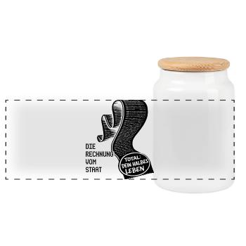 La facture de l’État. Humour fiscal - Boîte à biscuits avec couvercle en bois - blanc - Devant