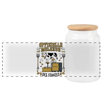 Vache laitière officielle de l’État - Boîte à biscuits avec couvercle en bois - blanc - Devant