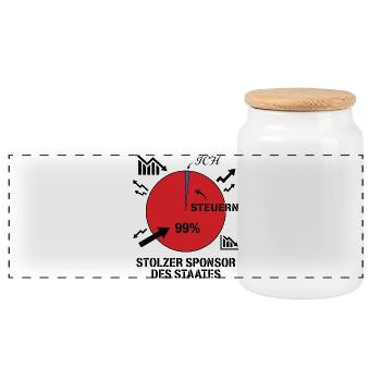 Fier parrain de l’État - Boîte à biscuits avec couvercle en bois - blanc - Devant