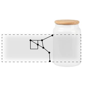 Lignes de géométrie de constellation - Boîte à biscuits avec couvercle en bois - blanc - Devant