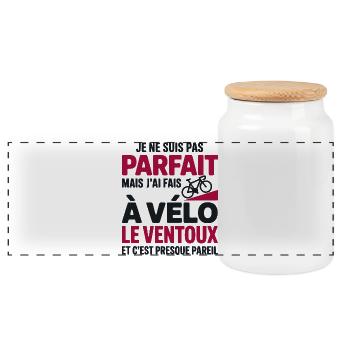 j ai fais le ventoux à vélo cadeau velo cycliste - Boîte à biscuits avec couvercle en bois - blanc - Devant