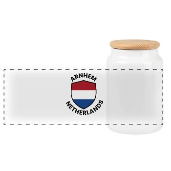 Bouclier d’Arnhem Pays-Bas - Boîte à biscuits avec couvercle en bois - blanc - Devant