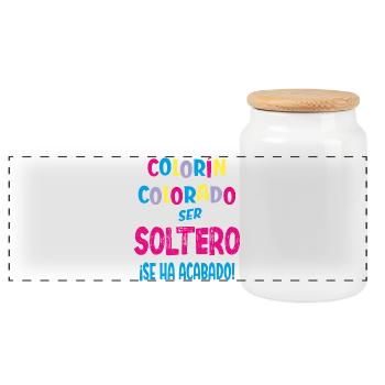 Colorín Colorado, Single zu sein, ist vorbei - Panorama Keksdose mit Holzdeckel - Weiß - Vorne