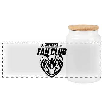 Fan Club Mannschaft Team - Panoramic Cookie Jar with Wooden Lid - white - Front