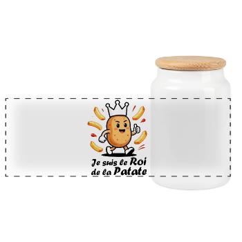 Je suis le Roi de la patate frite, chef cuisinier - Boîte à biscuits avec couvercle en bois - blanc - Devant