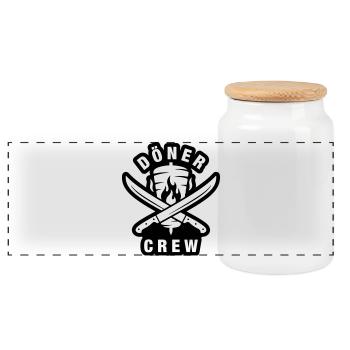 Döner Crew - Panorama Keksdose mit Holzdeckel - Weiß - Vorne