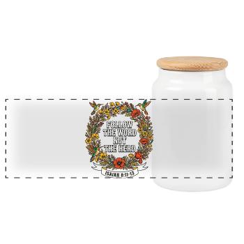Folge dem Wort, nicht der Herde, Kolibris - Panorama Keksdose mit Holzdeckel - Weiß - Vorne