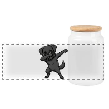 Dabping du Labrador Retriever - Boîte à biscuits avec couvercle en bois - blanc - Devant