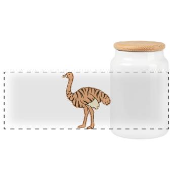 austria range cartoon stripes tabby - Panoramic Cookie Jar with Wooden Lid - white - Front