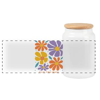 Subtle Tax The Rich Boho Women Protest - Panoramic Cookie Jar with Wooden Lid - white - Front