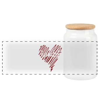 I love Gambia, heart Gambia - Panoramic Cookie Jar with Wooden Lid - white - Front