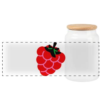 Raspberry Fruit Shirt Minimal Berry Design - Panorama Keksdose mit Holzdeckel - Weiß - Vorne