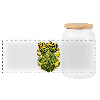 Durban Poison Graffiti Art Print - Panoramic Cookie Jar with Wooden Lid - white - Front