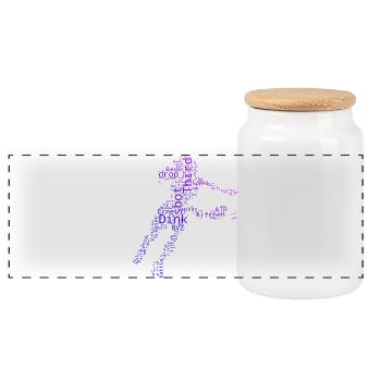 Pickleball scene design for pickleball athlete fans - Panoramic Cookie Jar with Wooden Lid - white - Front