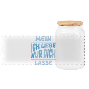 Mein Liebe Nur Dich Name Lasse - Panorama Keksdose mit Holzdeckel - Weiß - Vorne