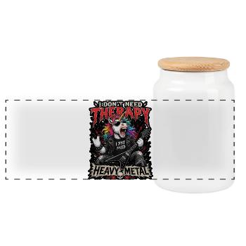 Unicorn Heavy Metal Auftritt - Panorama Keksdose mit Holzdeckel - Weiß - Vorne