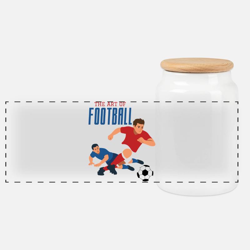 Kunst des Fußballspiels, Dribbling - Panorama Keksdose mit Holzdeckel - Weiß