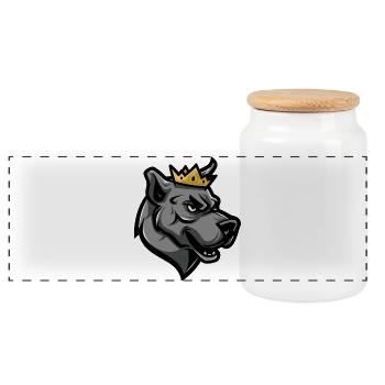 Couronne de chien Kangal - Boîte à biscuits avec couvercle en bois - blanc - Devant