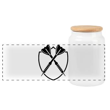 Fléchettes Logo Dart - Boîte à biscuits avec couvercle en bois - blanc - Devant