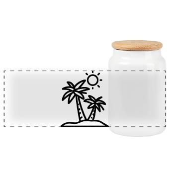 vacances - Boîte à biscuits avec couvercle en bois - blanc - Devant