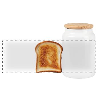 Toast bread - Panoramic Cookie Jar with Wooden Lid - white - Front