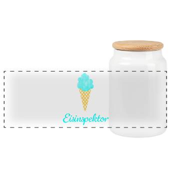 Bureau de l’inspecteur de glaces Humour Vie au bureau Fan de glaces - Boîte à biscuits avec couvercle en bois - blanc - Devant