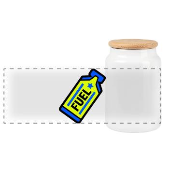 Sports d’endurance au gel énergétique Fuel Energy - Boîte à biscuits avec couvercle en bois - blanc - Devant
