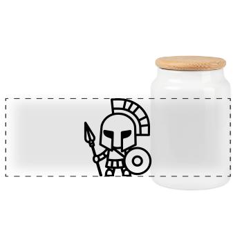 spartan - Boîte à biscuits avec couvercle en bois - blanc - Devant