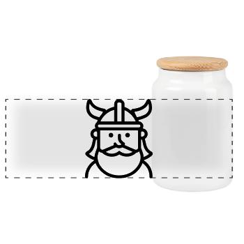 viking - Boîte à biscuits avec couvercle en bois - blanc - Devant