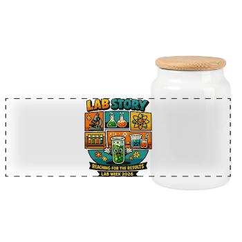 Lab Story Semaine de Laboratoire 2026 - Boîte à biscuits avec couvercle en bois - blanc - Devant