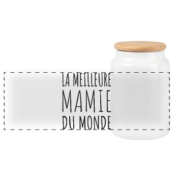 Meilleure Mamie Monde - Boîte à biscuits avec couvercle en bois - blanc - Devant