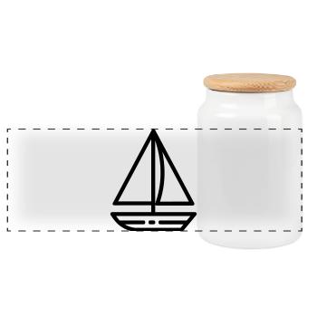 voilier - Boîte à biscuits avec couvercle en bois - blanc - Devant