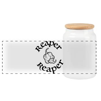 Carolina Reaper - Panorama Keksdose mit Holzdeckel - Weiß - Vorne