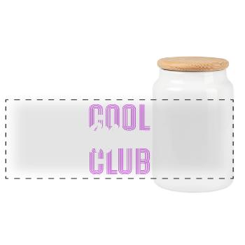 Cool Moms Club - Mom Gift Mother's Day - Panoramic Cookie Jar with Wooden Lid - white - Front
