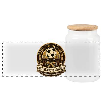 Ballfreunde Tresenpower - Panorama Keksdose mit Holzdeckel - Weiß - Vorne