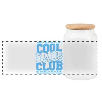 Cadeau de papa pour la fête des pères - Club des papas cool - Boîte à biscuits avec couvercle en bois - blanc - Devant