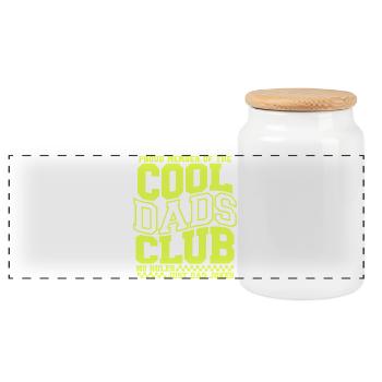 Cadeau de papa pour la fête des pères - Club des papas cool - Boîte à biscuits avec couvercle en bois - blanc - Devant