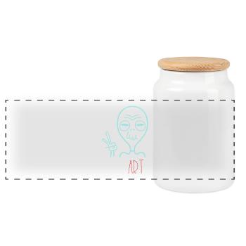 Alien mais est-ce de l’art qui dit rétro - Boîte à biscuits avec couvercle en bois - blanc - Devant