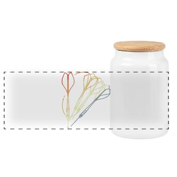 Darts Sketch Vintage Look - Boîte à biscuits avec couvercle en bois - blanc - Devant