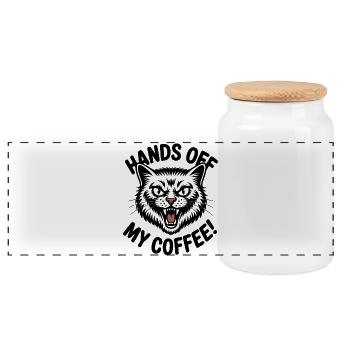 Coffee is mine - Panoramic Cookie Jar with Wooden Lid - white - Front