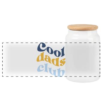 Le club du père aux couleurs pastel - Boîte à biscuits avec couvercle en bois - blanc - Devant