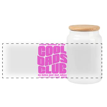 Fête des pères cadeau 2026 - Club des papas cool - Boîte à biscuits avec couvercle en bois - blanc - Devant