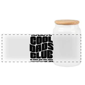 Fête des pères cadeau 2026 - Club des papas cool - Boîte à biscuits avec couvercle en bois - blanc - Devant