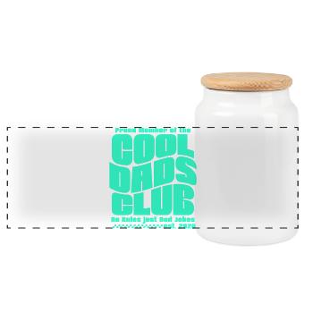 Fête des pères cadeau 2026 - Club des papas cool - Boîte à biscuits avec couvercle en bois - blanc - Devant