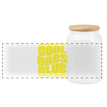 Fête des pères cadeau 2026 - Club des papas cool - Boîte à biscuits avec couvercle en bois - blanc - Devant