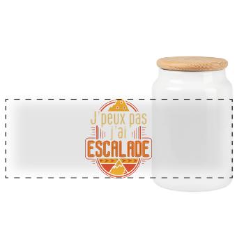 J'peux pas j'ai Escalade - Boîte à biscuits avec couvercle en bois - blanc - Devant