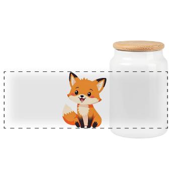 Fuchs - Panorama Keksdose mit Holzdeckel - Weiß - Vorne