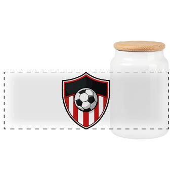 Blason de football américain-1 - Boîte à biscuits avec couvercle en bois - blanc - Devant