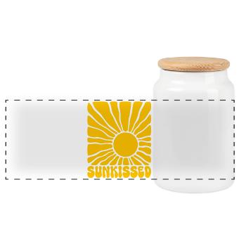 Soleil Embrassé de Soleil - Boîte à biscuits avec couvercle en bois - blanc - Devant