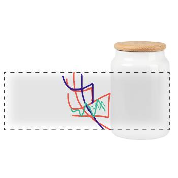 The Ultimate Abstract Art Gift - Panoramic Cookie Jar with Wooden Lid - white - Front